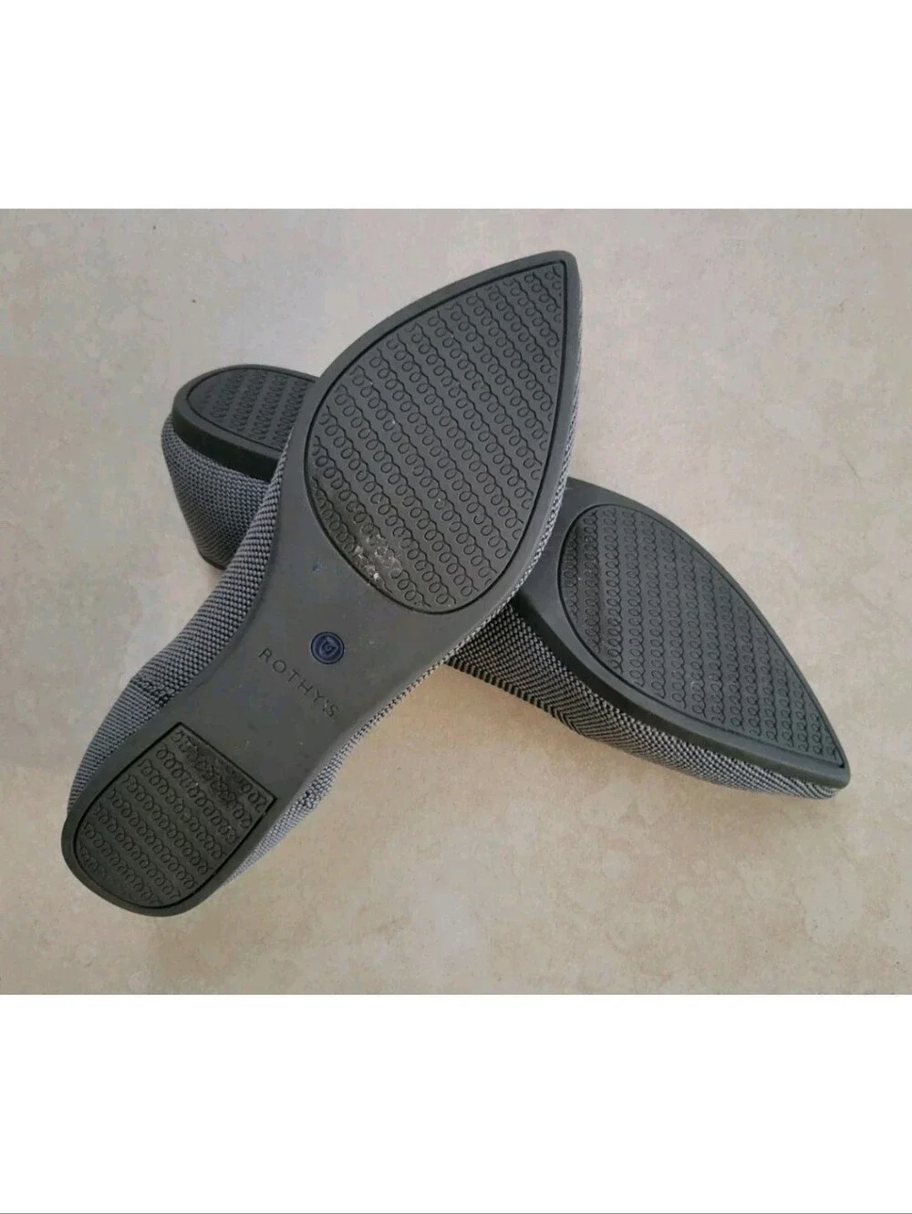 Rothy's The Point Classic Cloud Grey Knit Ballet Flats Sandals Shoes Comfort 7.5